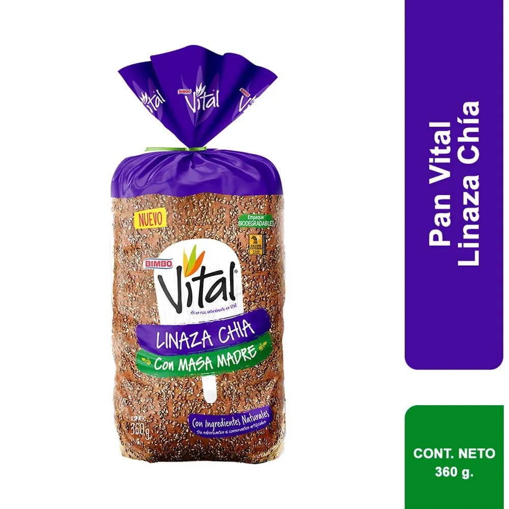 Pan de Molde Integral BIMBO Vital Multicereal Bolsa 360g