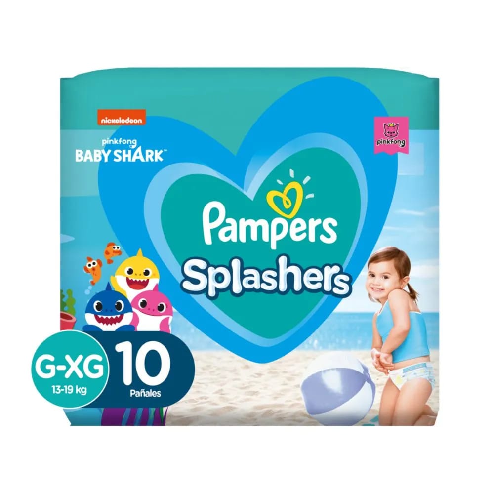 Pañales para Bebé PAMPERS Splashers Talla G/XG Paquete 10un