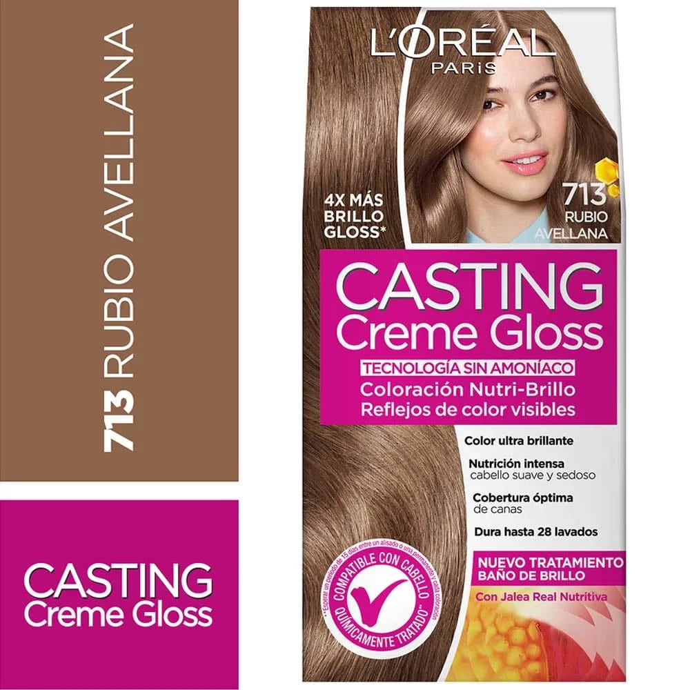 Tinte para Cabello L'ORÉAL Casting Creme Gloss 713 Rubio Avellana Caja 1un