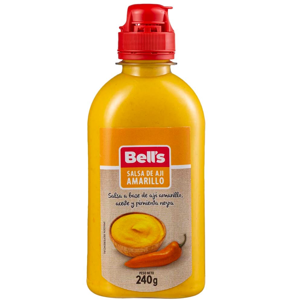 Crema BELL'S Con ají amarillo mostaza y aceite vegetal Frasco 240Gr