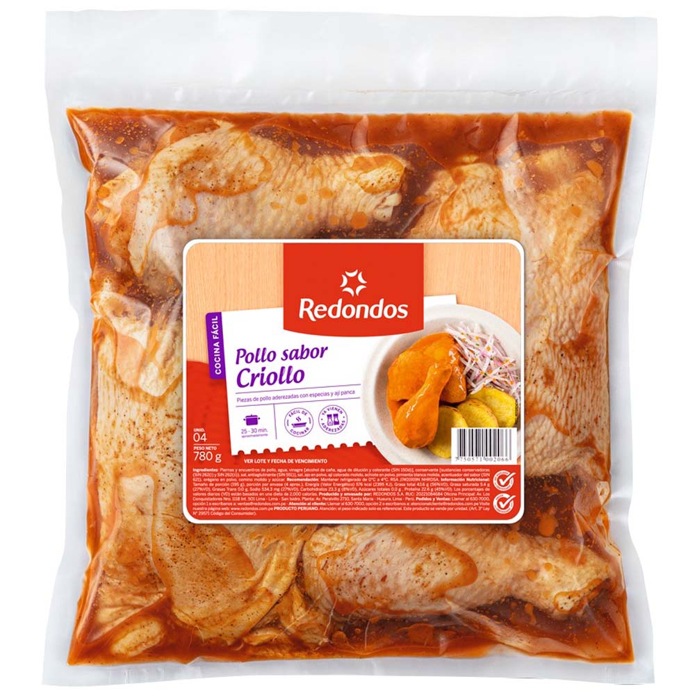 Piernas y Muslos Sabor Criollo REDONDOS Empaque 780g