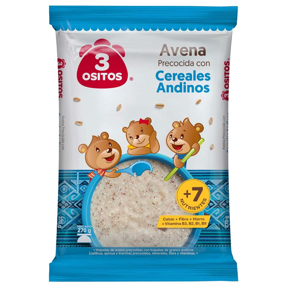 Avena con Cereales Andinos Premium 3 OSITOS Bolsa 270g