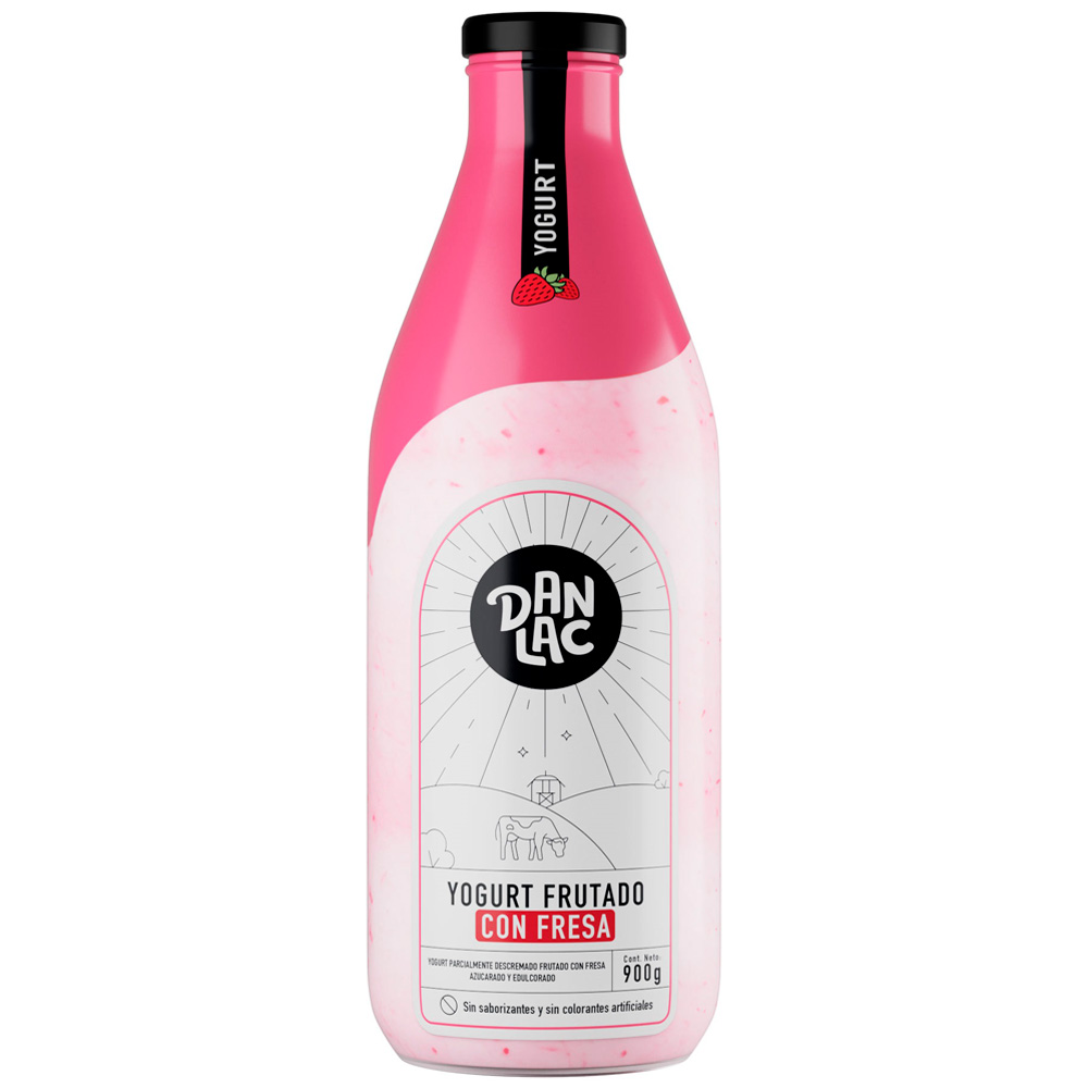 Yogurt Frutado DANLAC con Fresa Botella 900g