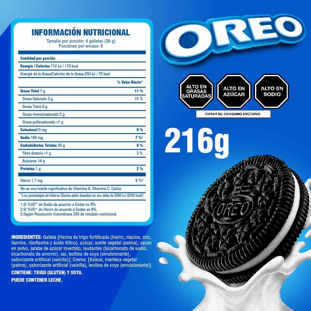 Galleta OREO Regular Paquete 6un Galleta NABISCO Oreo Regular Paquete 6un