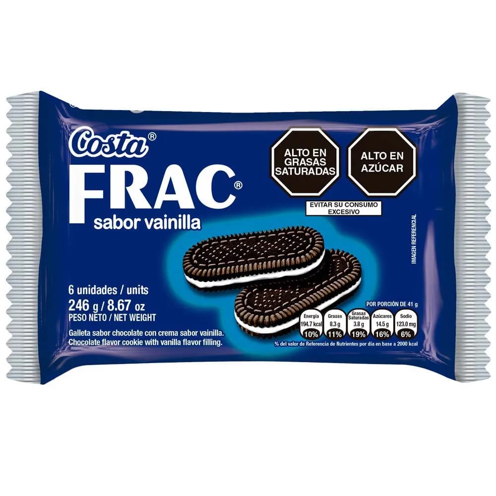 Galletas COSTA Frac Sabor a Vainilla Paquete 6un