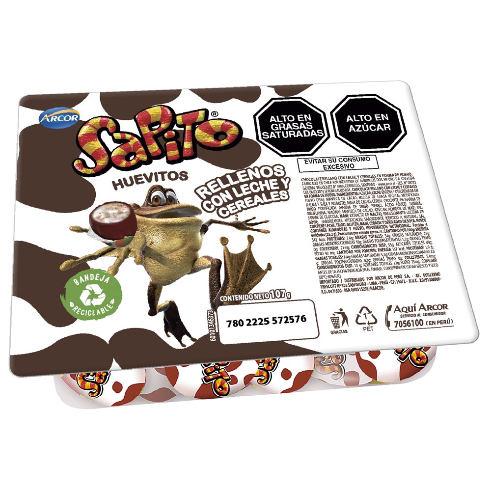 Huevitos de Chocolate Rellenos SAPITO Bandeja 107g