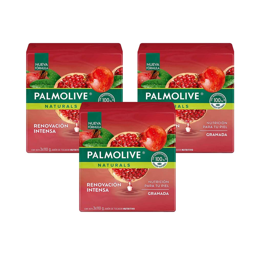 Pack Jabón en Barra PALMOLIVE Naturals Intensa Renovación 3x120g x 3un