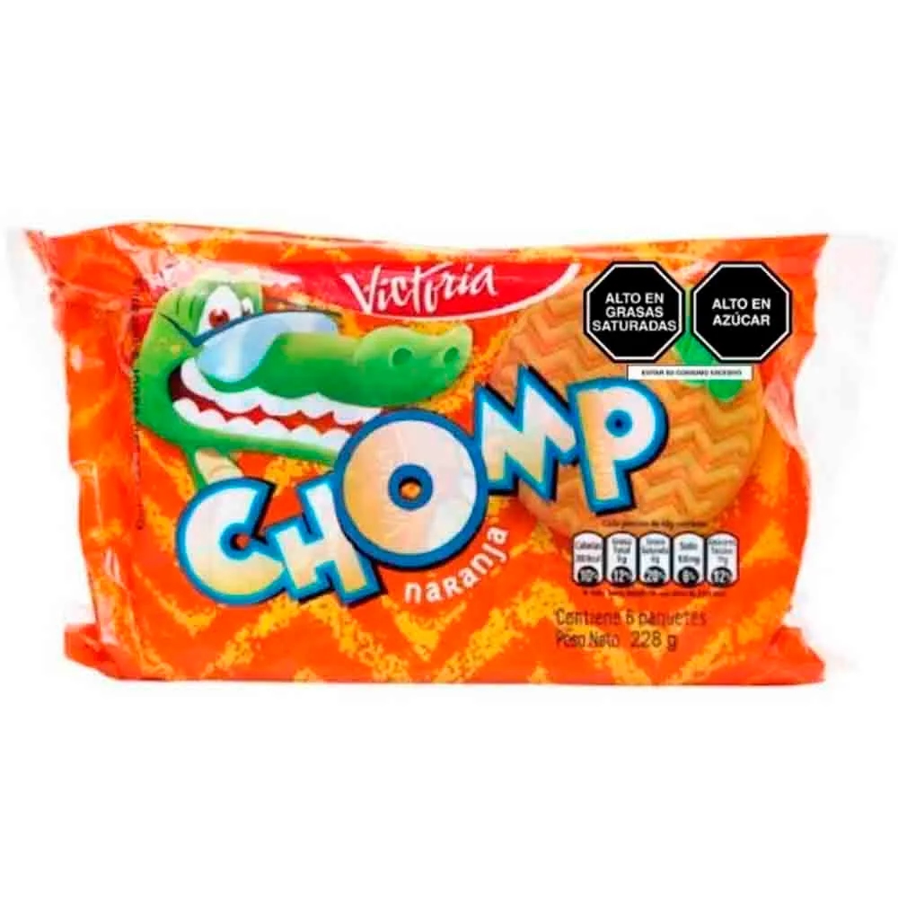 Galletas CHOMP con Sabor a Naranja Paquete 6un