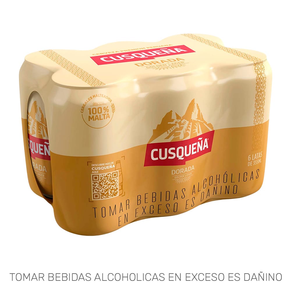 Cerveza CUSQUEÑA Dorada 6 Pack Lata 355ml