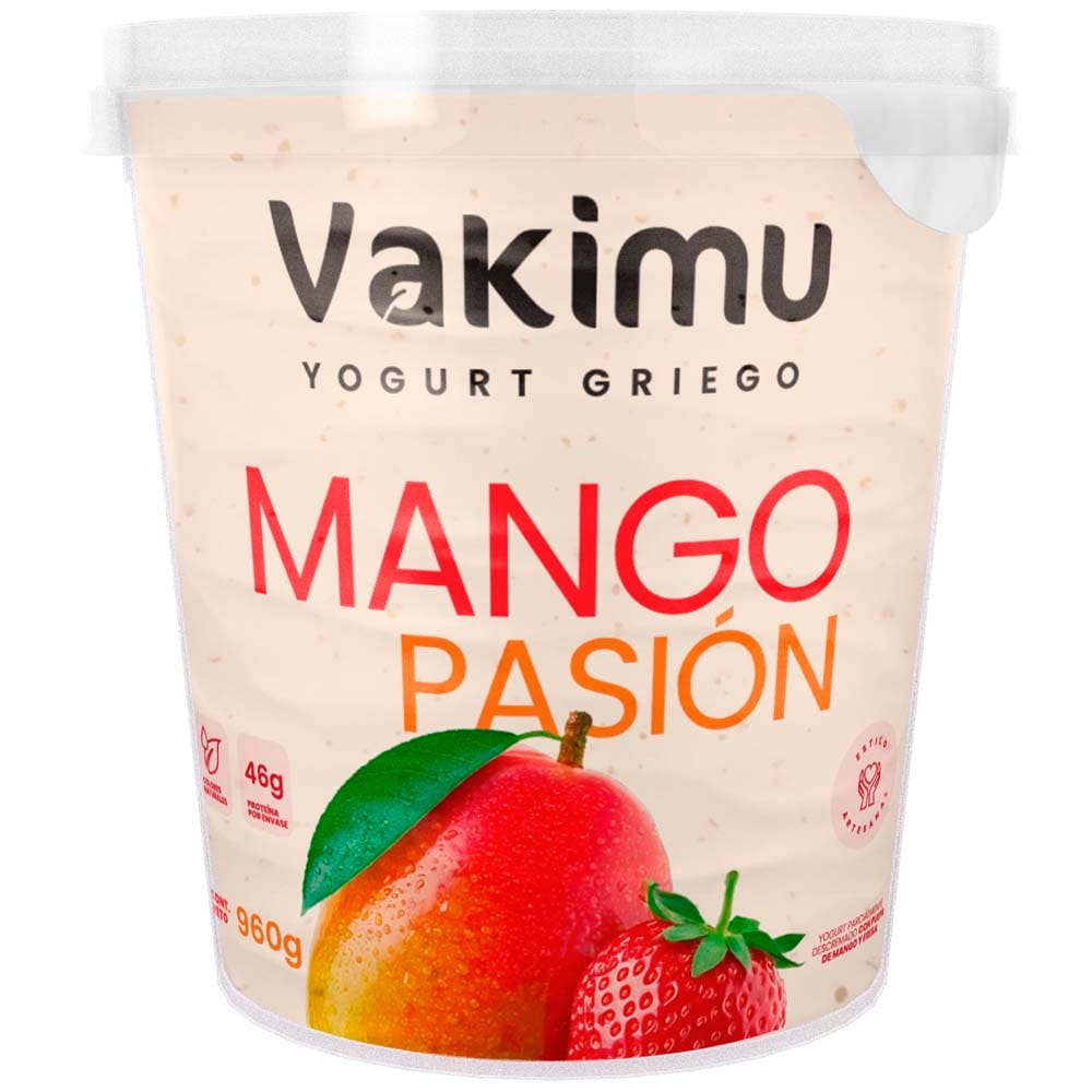 Yogurt Griego Mango con Fresa VAKIMU Pote 960g