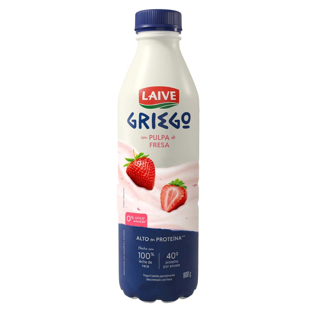 Yogurt Griego LAIVE Sabor a Fresa Botella 800g