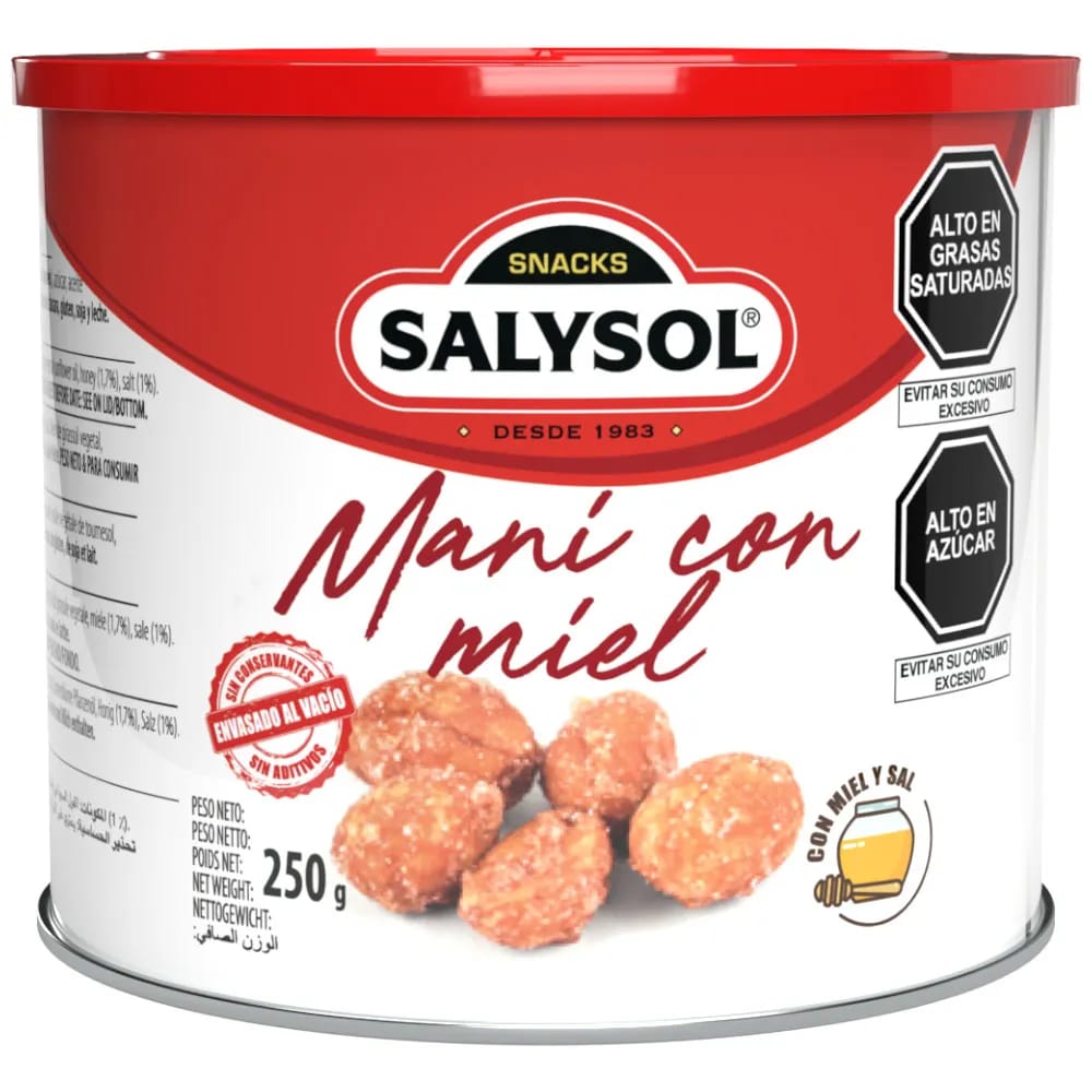Cacahuates con Miel SALYSOL Lata 250g