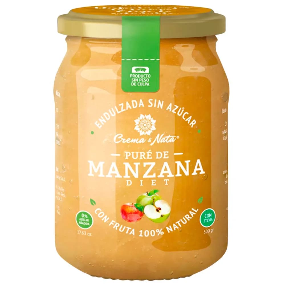 Puré de Manzana CREMA & NATA Diet Frasco 500g