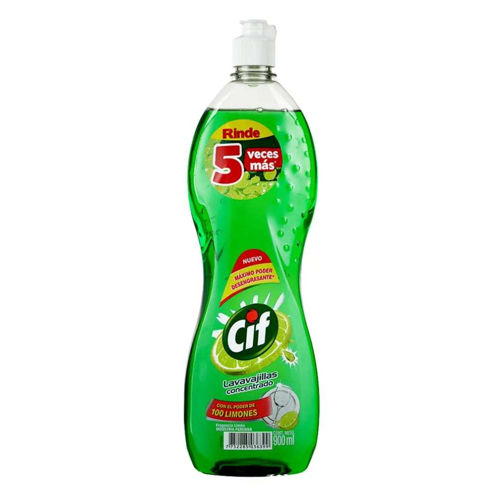 Lavavajilla Líquido CIF Limón Frasco 900ml
