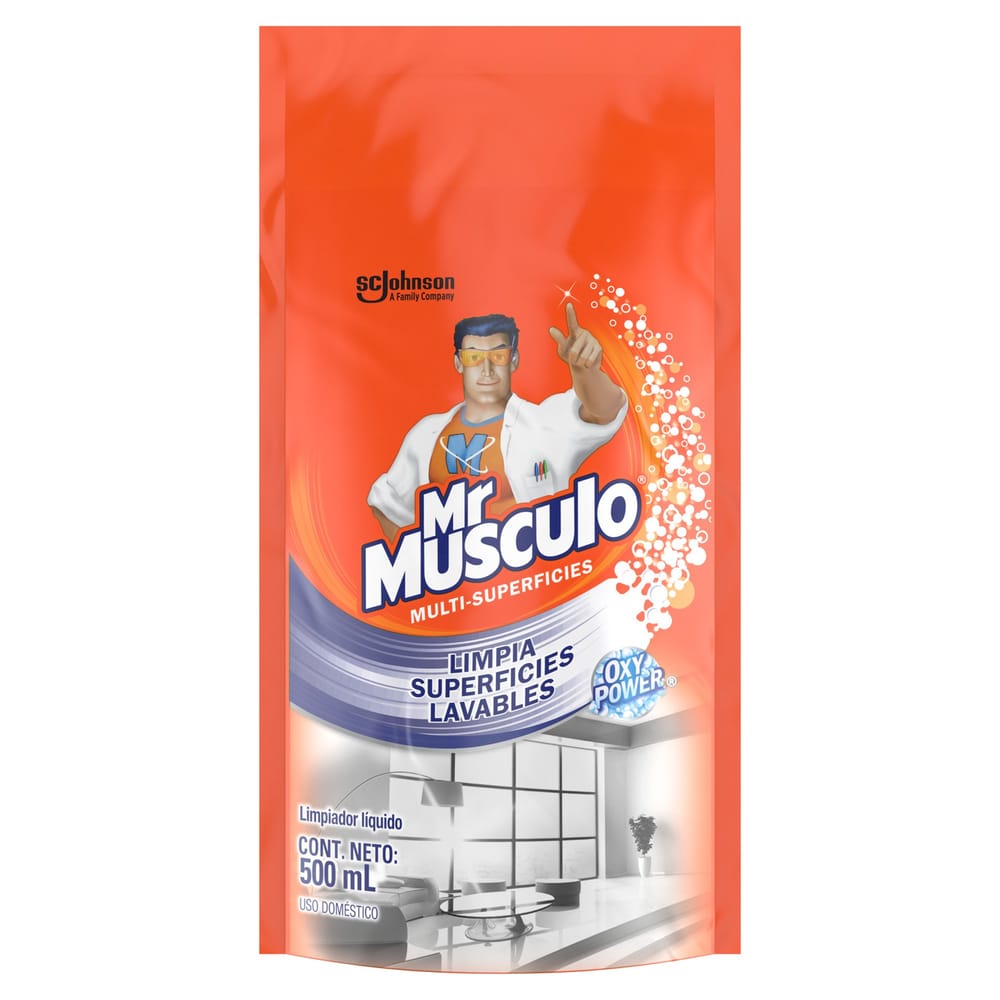 Limpia Vidrios MR. MÚSCULO Oxy Power Doypack 500ml