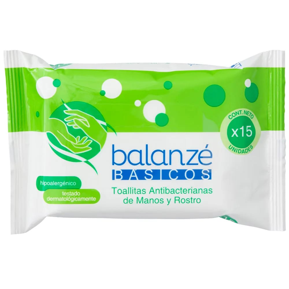 Toallitas Antibacterianas BALANZÉ Básicos Paquete 15un