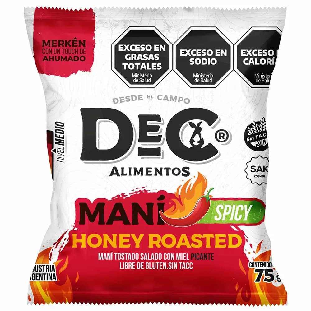 Maní Picante DEC ALIMENTOS Bolsa 75g
