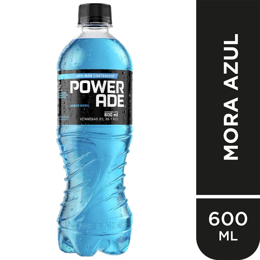 Bebida Rehidratante POWERADE Sabor a Mora Botella 600ml Paquete 6un