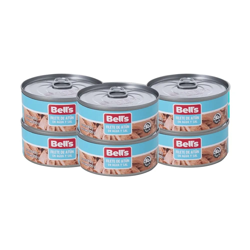 Pack Filete de Atún en Agua BELL'S Lata 140g Paquete 6un