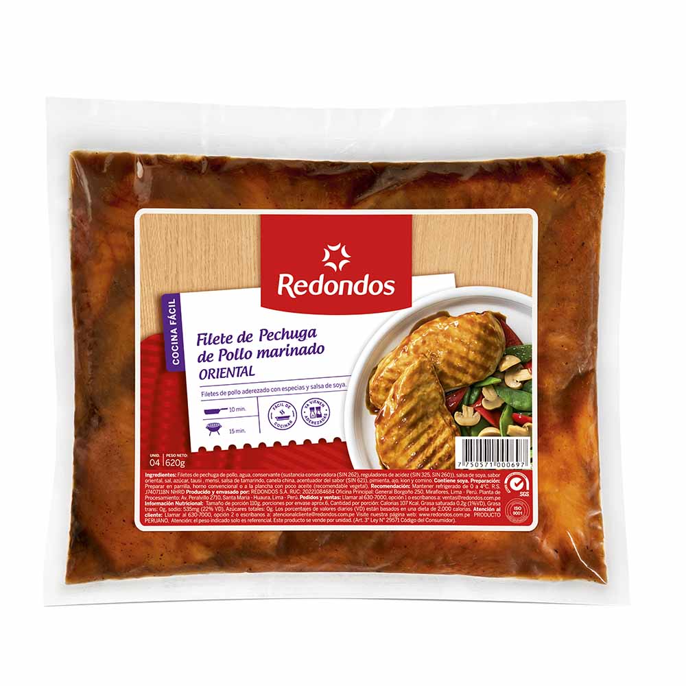 Filete de Pechuga Sabor Oriental REDONDOS Empaque 620g