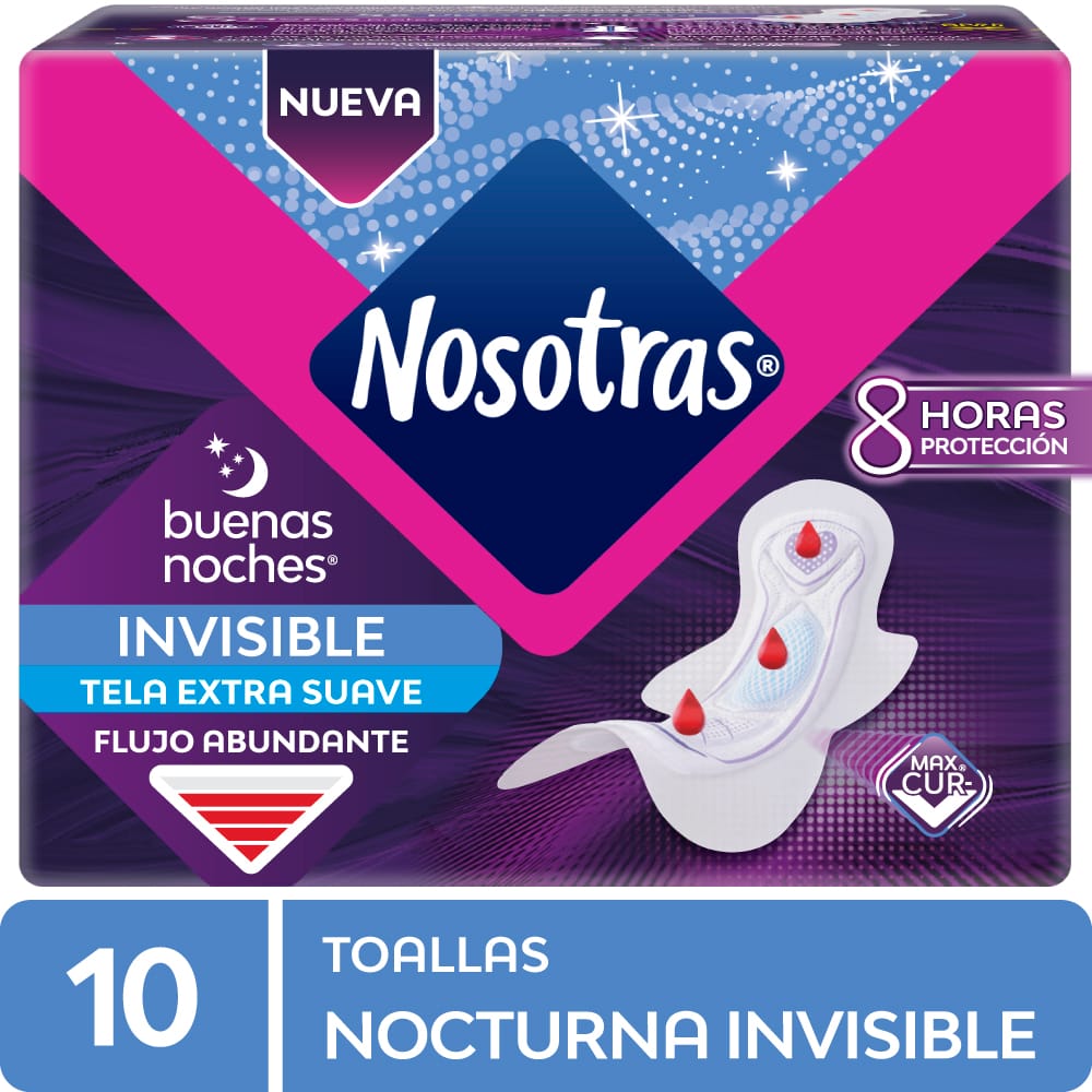 Toallas Higiénicas NOSOTRAS Buenas Noches Invisible Paquete 10un