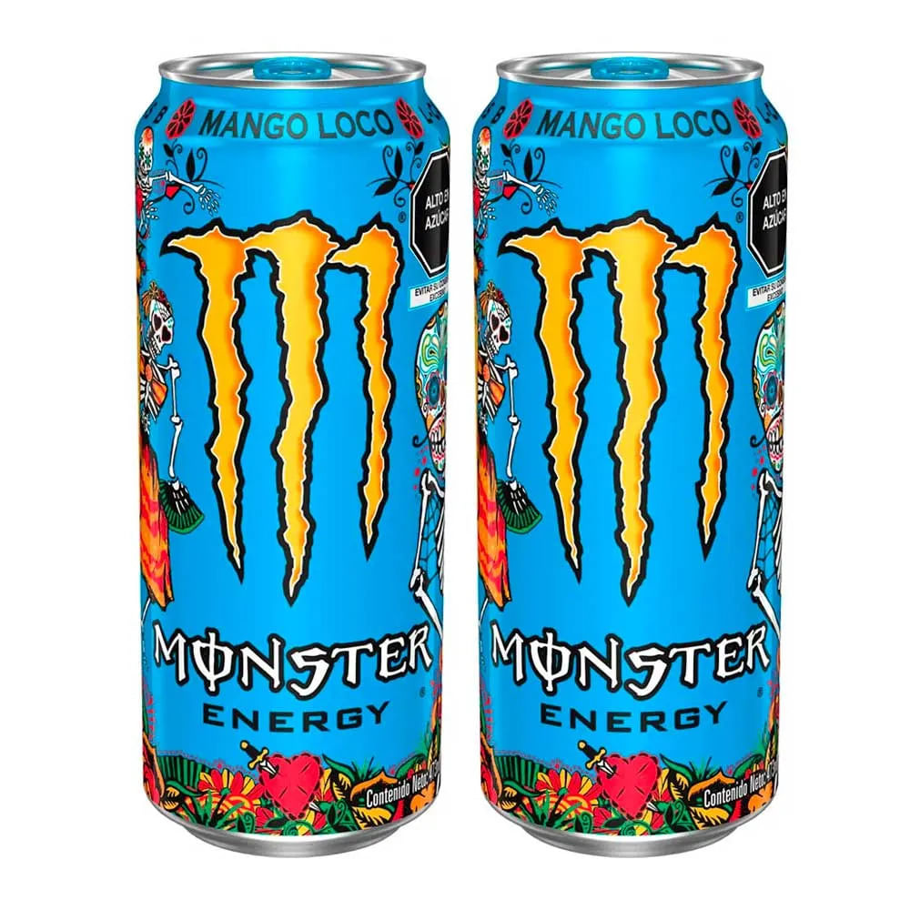 Pack Bebida Energizante MONSTER Energy Mango Loco Lata 473ml x 2un