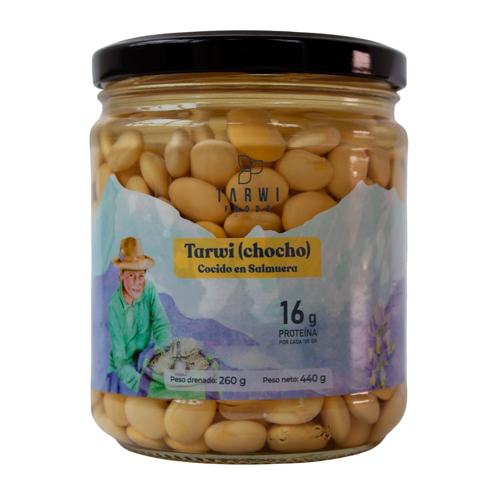 Granos Selectos de Tarwi en Salmuera TARWI FOODS Frasco 260g