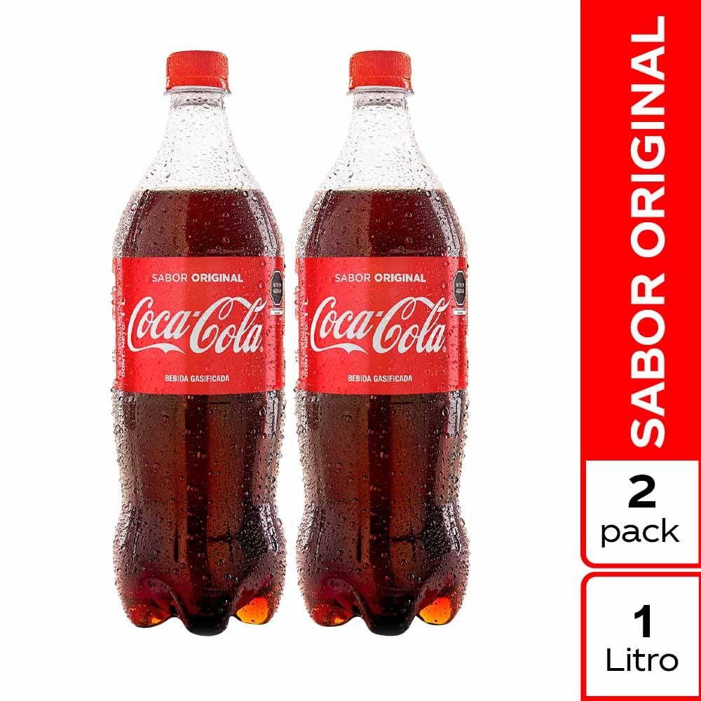 Pack Gaseosa COCA COLA Botella 1L x 2un