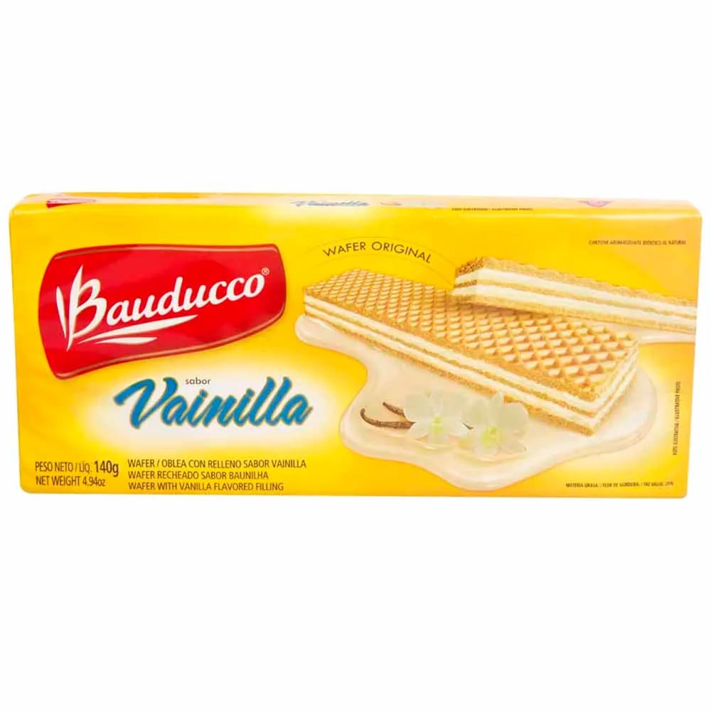 Wafer BAUDUCCO sabor a Chocolate relleno de Vainilla Paquete 140g