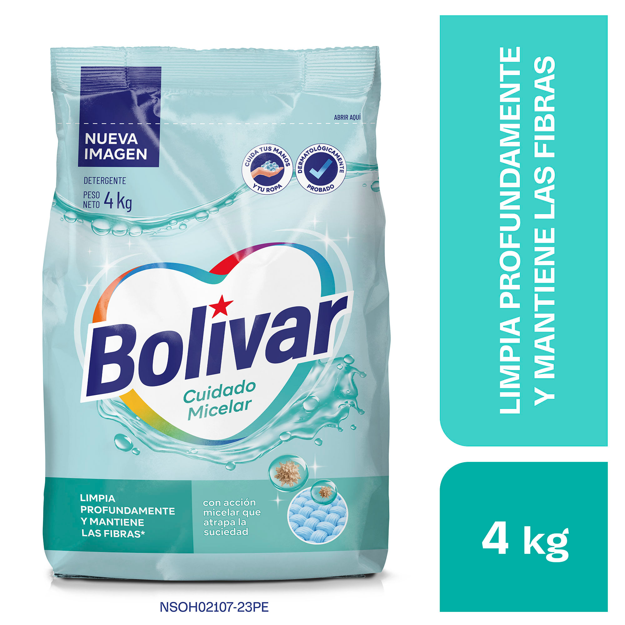 Detergente en Polvo BOLIVAR Cuidado Micelar Bolsa 4Kg