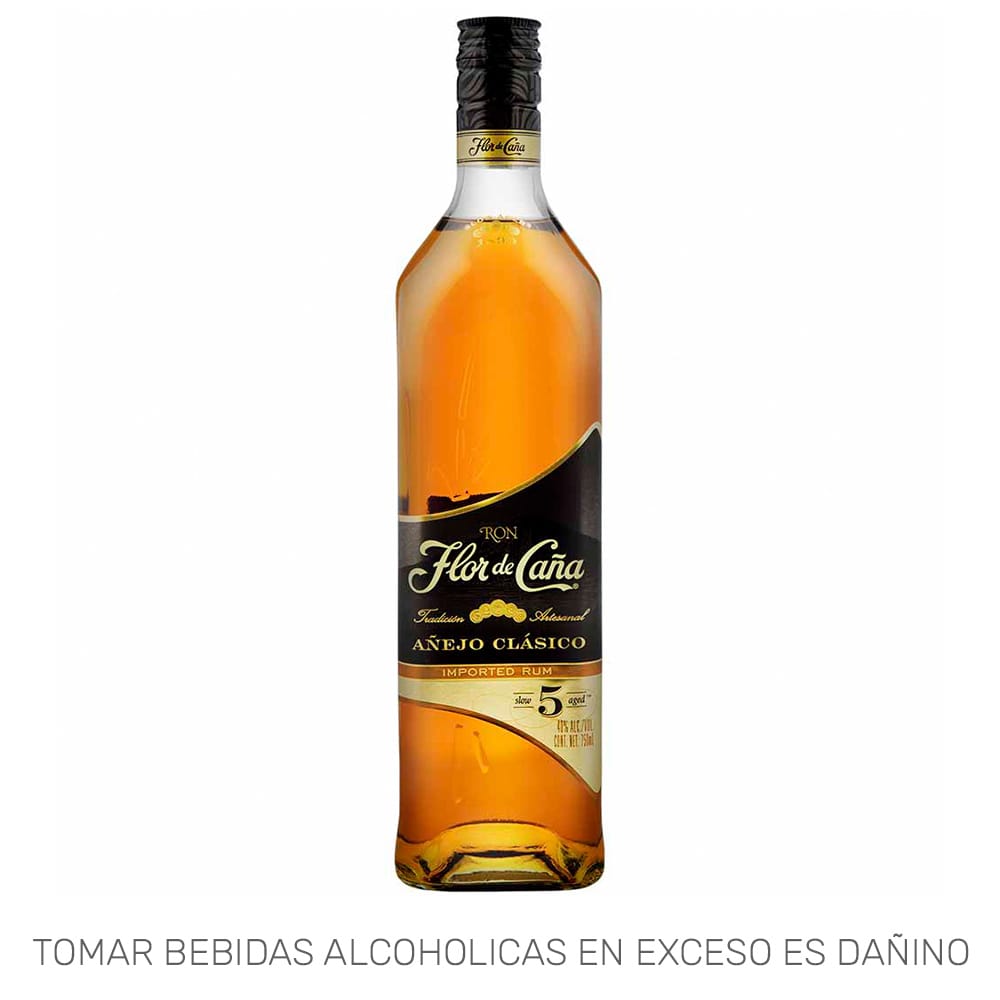 Ron FLOR DE CAÑA 5 Años Añejo Clásico Botella 750ml
