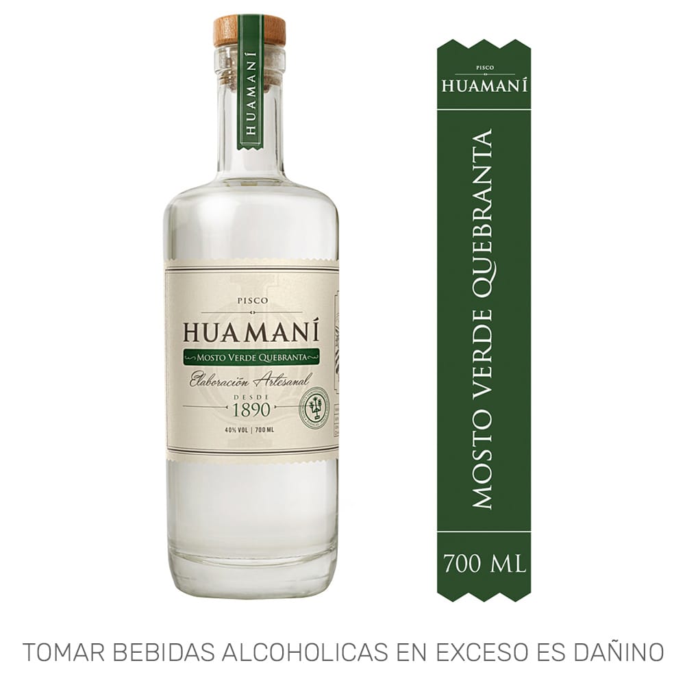 Pisco HUAMANÍ Mosto Verde Quebranta Botella 700ml