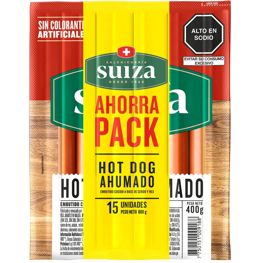 Pack Hot Dog Ahumado SALCHICHERÍA AHUMADO Paquete 600g