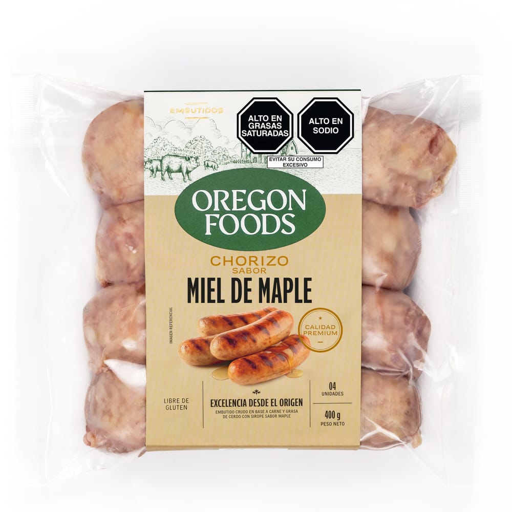 Chorizo Miel de Maple OREGON FOODS Bolsa 400g