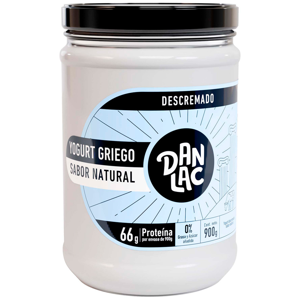 Yogurt Griego Descremado DANLAC Natural Frasco 900g