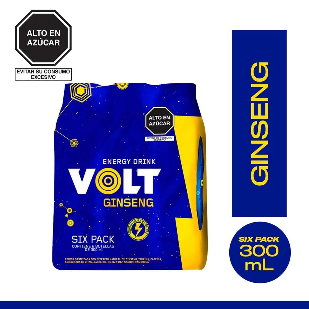 Bebida Energizante VOLT Ginseng Botella 300ml Paquete 6un