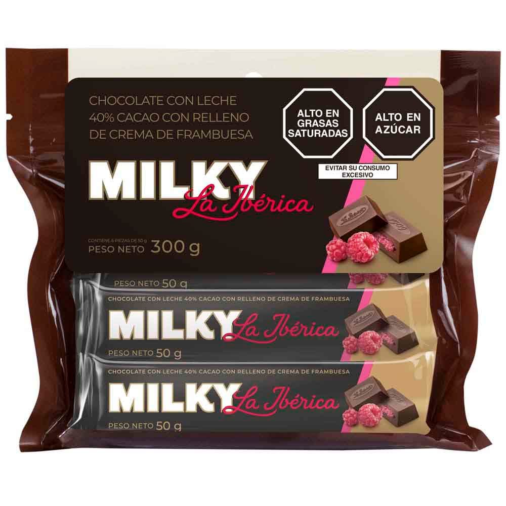 Chocolate LA IBÉRICA Milky Frambuesa Doypack 6un