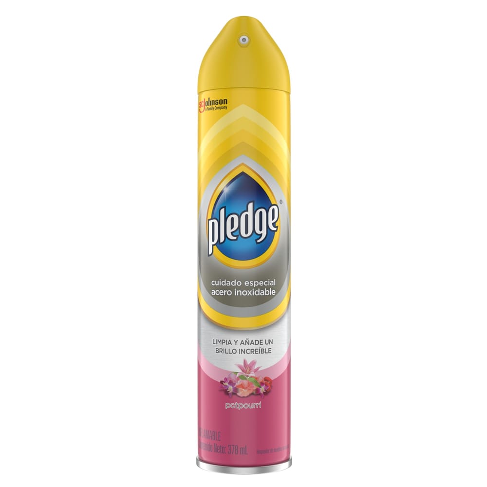 Limpiador Acero Inoxidable en Aerosol PLEDGE Frasco 378ml