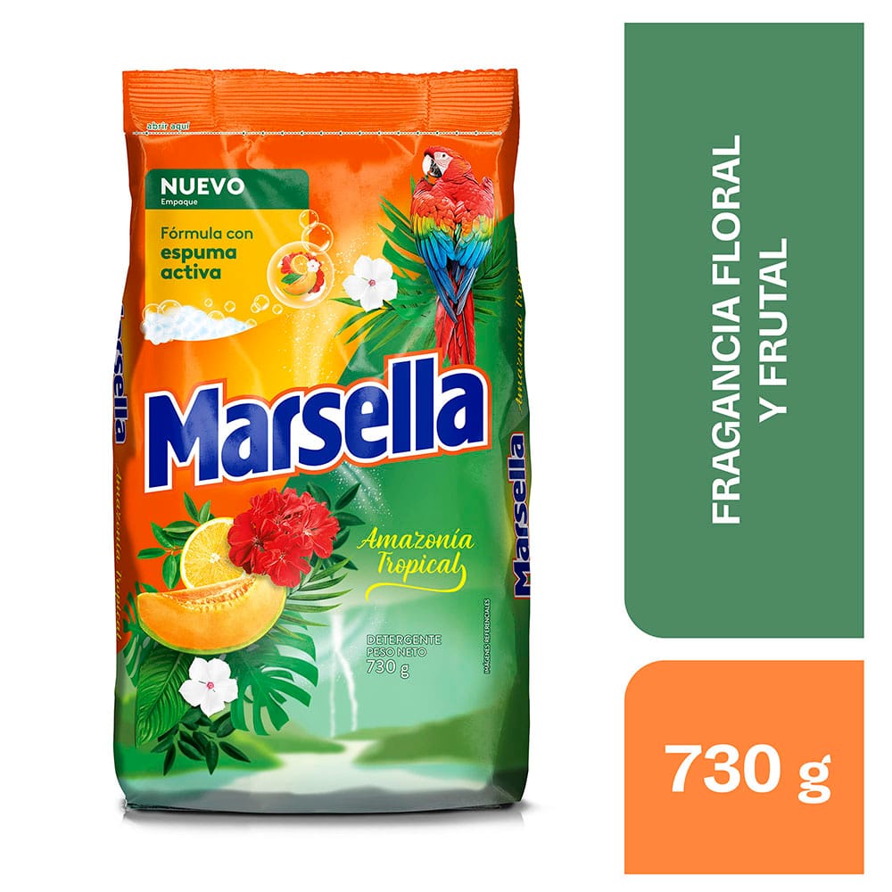 Detergente MARSELLA Amazonía Tropical Bolsa 730g