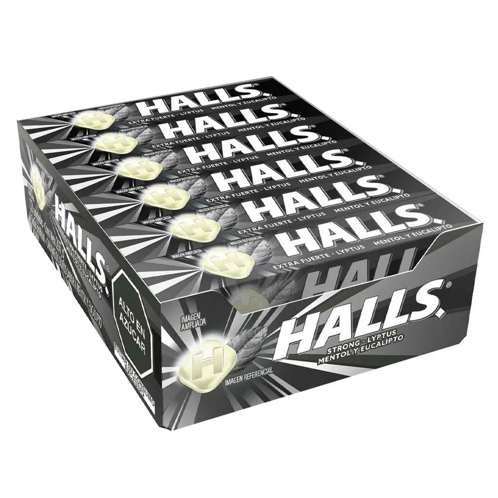 Caramelos HALLS Mentol y Eucalipto Display 12un