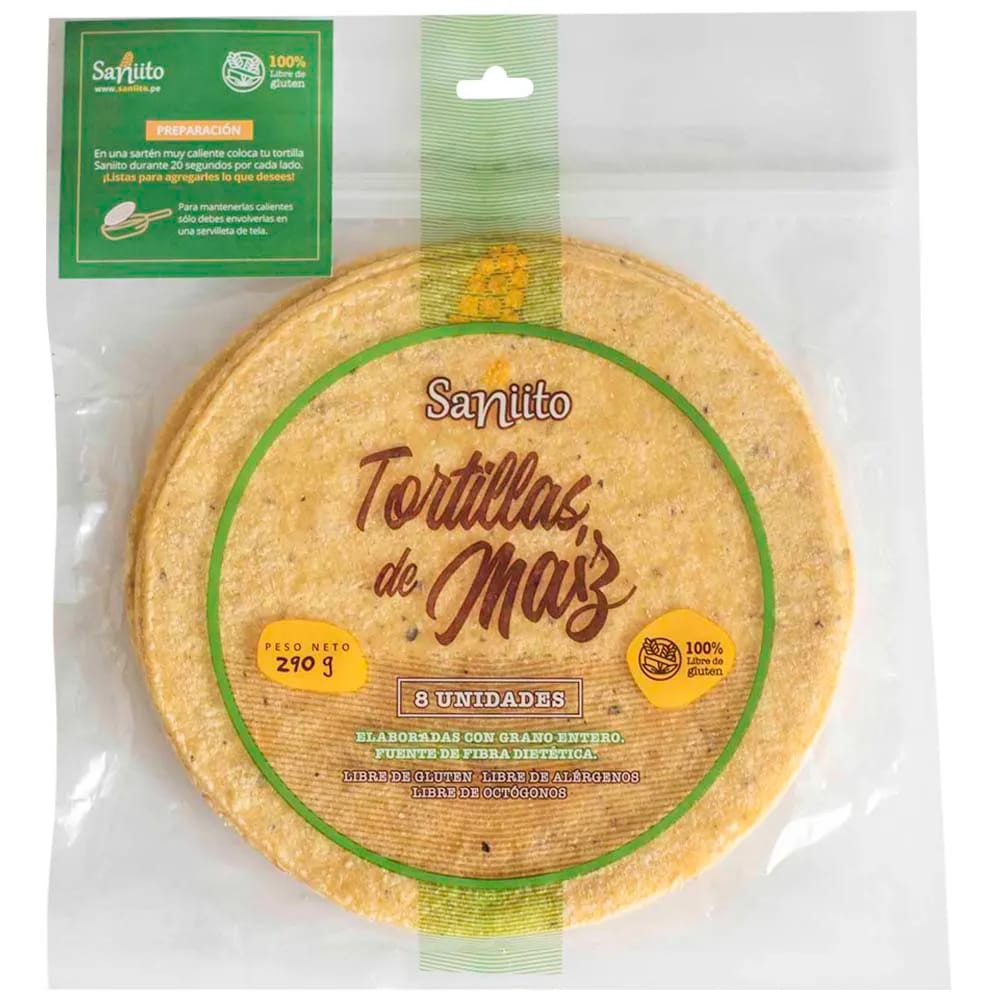 Tortilla de Maíz SANIITO Bolsa 8un