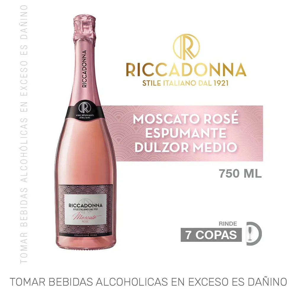 Espumante RICCADONNA Moscato Rosé Botella 750ml