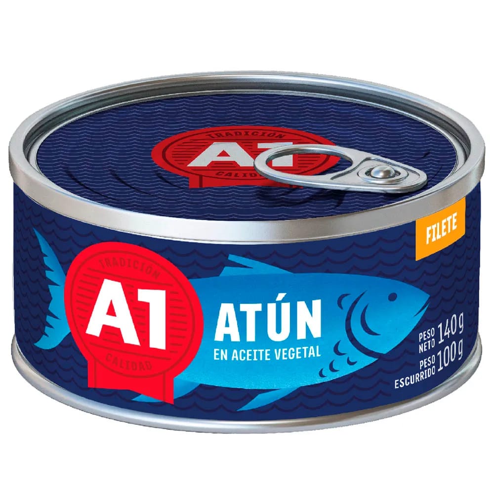 Filete de Atún en Aceite Vegetal A1 Lata 140g