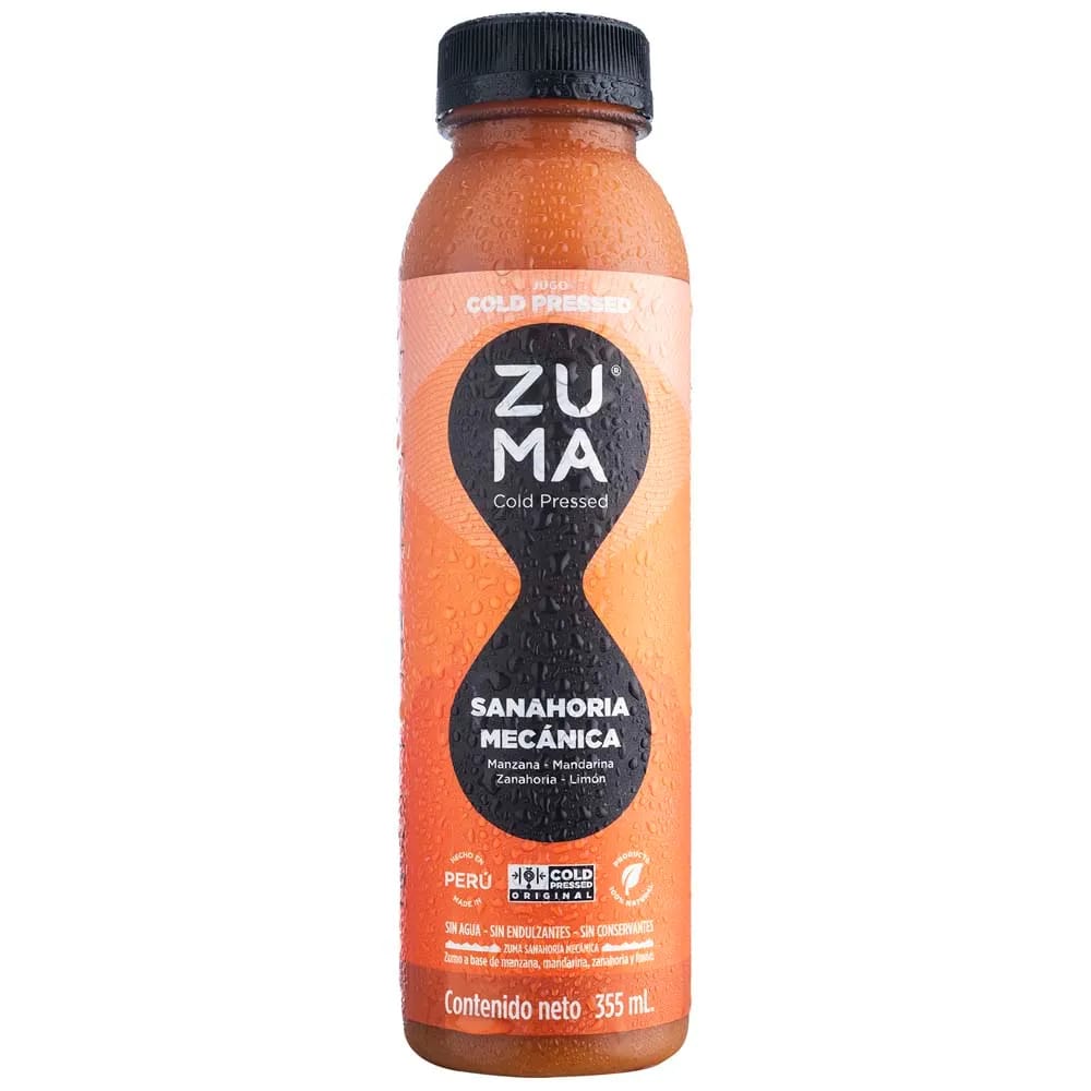 Jugo Cold Pressed Zanahoria Mecánica ZUMA Botella 355ml