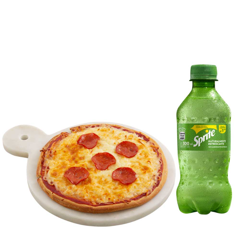 Pack Pizza Pepperoni Personal LA FLORENCIA + Gaseosa SPRITE Botella 300ml