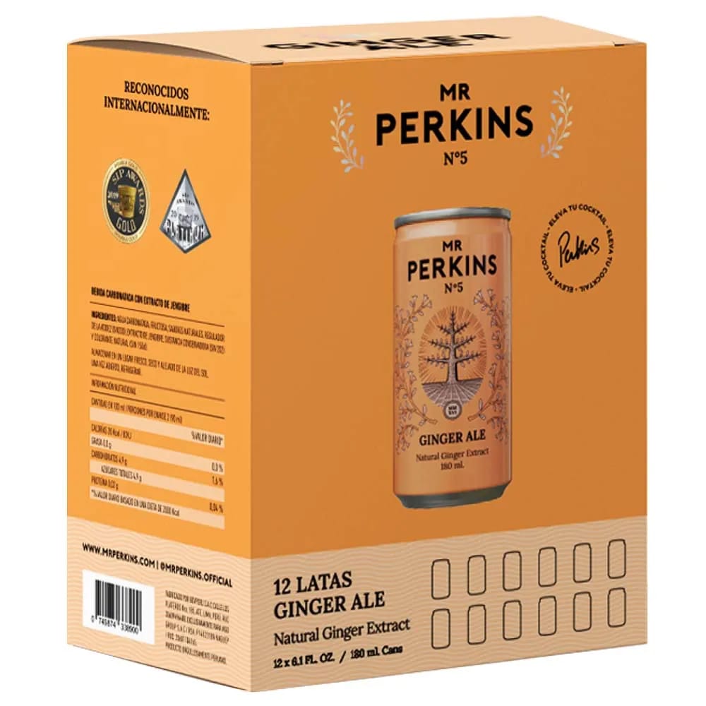 Ginger Ale MR PERKINS 12 Pack Lata 180ml