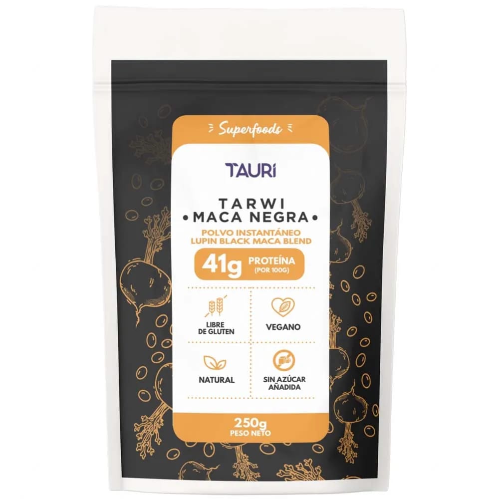 Polvo Instantáneo de Tarwi TAURI con Maca Negra Doypack 250g