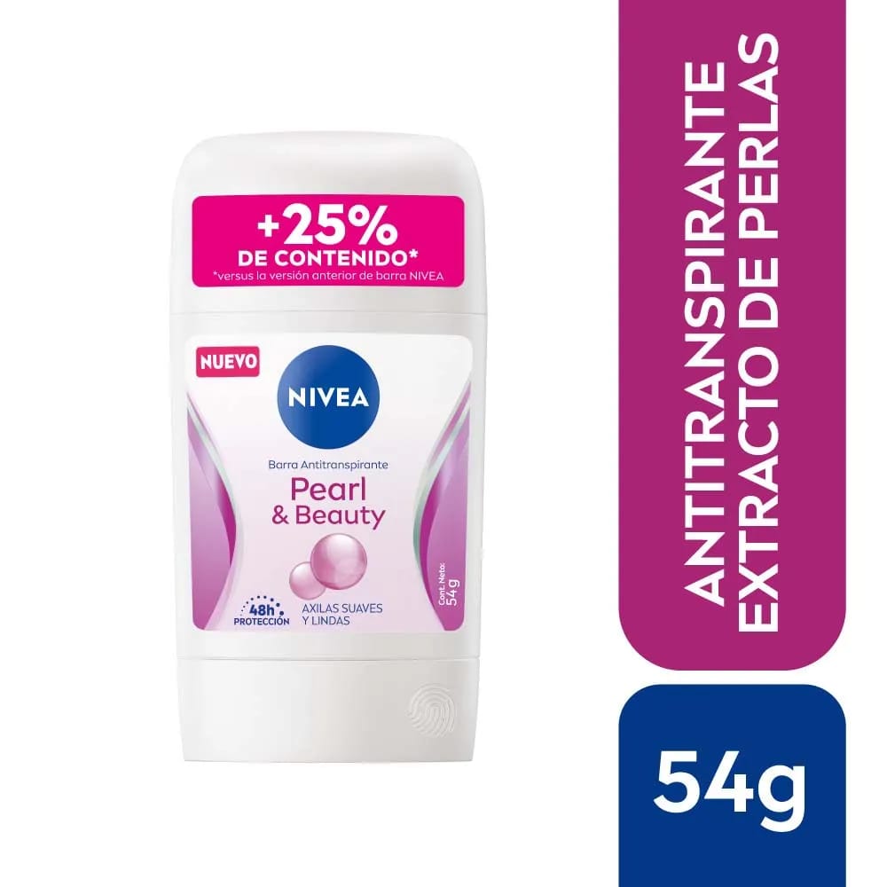 Desodorante para mujer en Barra NIVEA Pearl & Beauty  Frasco 54g