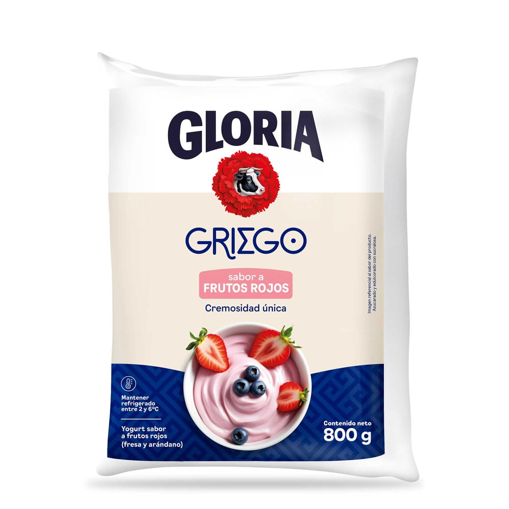 Yogurt Griego GLORIA Batido Frutos Rojos Bolsa 800g