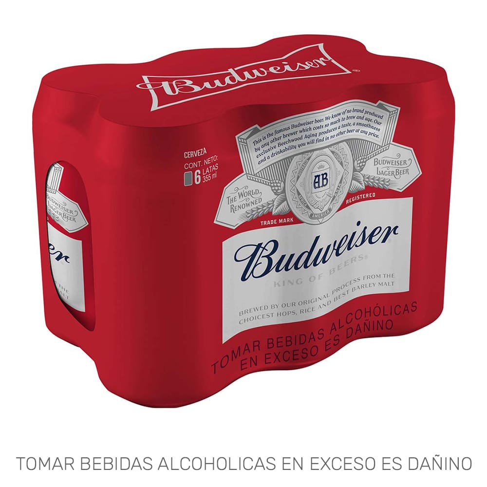 Cerveza BUDWEISER Paquete 6un Lata 355ml
